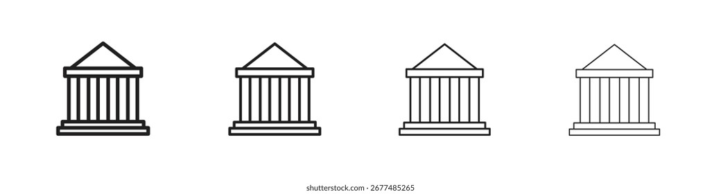Bank icon outline vector pack. Best for web, mobile, ui