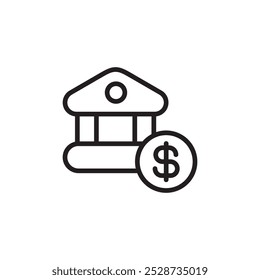 Icono de banco Vector de contorno para Web ui