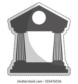 bank icon over white background. vector illustration