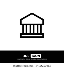 Bank icon pixel perfect | Vector outline illustration