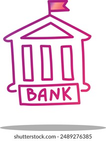 Bank icon - Purple-red gradient icon- fully editable - eps 
