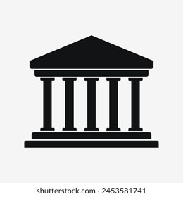 Bank icon, realistic bank icon. Vector, design illustration. Vector.