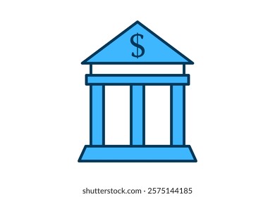 Bank icon. icon related to Payment. suitable for web site, app, user interfaces, printable etc. flat line icon style. simple vector design editable