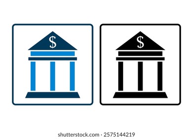 Bank icon. icon related to Payment. suitable for web site, app, user interfaces, printable etc. solid icon style. simple vector design editable