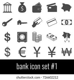 Bank. Icon set 1. Gray icon on white background.