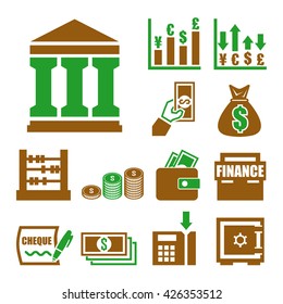 bank icon set