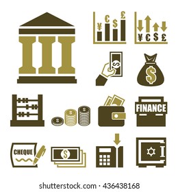 bank icon set