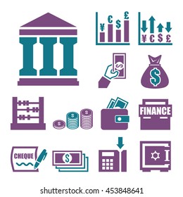 bank icon set