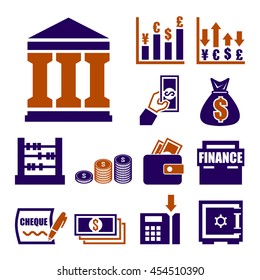 bank icon set