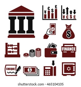 bank icon set