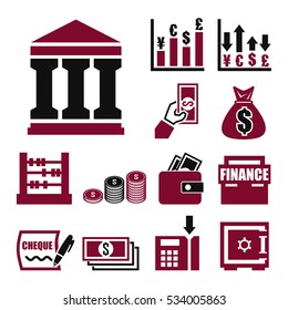 bank icon set