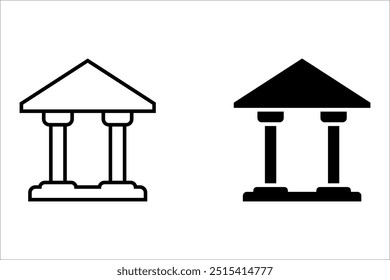Bank icon set. Banking sign. for mobile concept and web design. vector illustration on white background