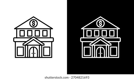 Banco con diseño de conjunto de iconos