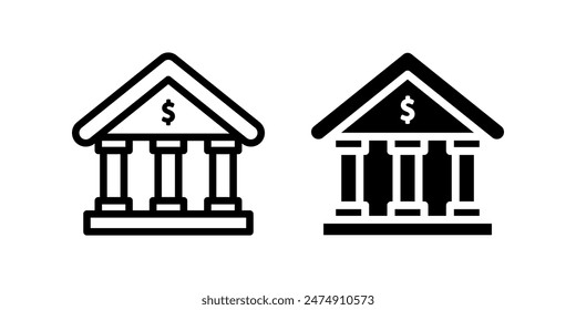 BanksymbolSet. Flache Darstellung des Vektorgrafik-Symbols