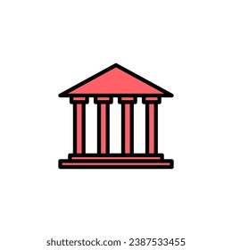 Bank icon set illustration. Bank sign and symbol, museum, university
