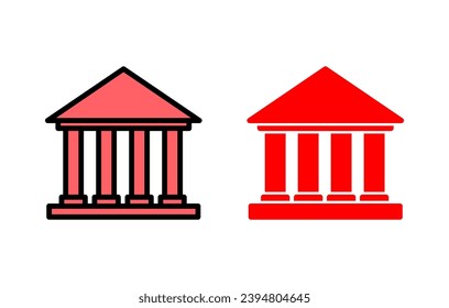 Bank icon set illustration. Bank sign and symbol, museum, university