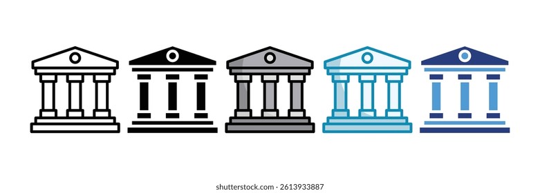 Bank Icon Set Multiple Style Collection