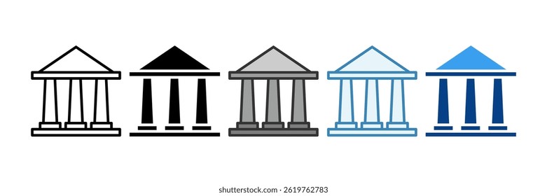 Bank Icon Set Multiple Style Collection
