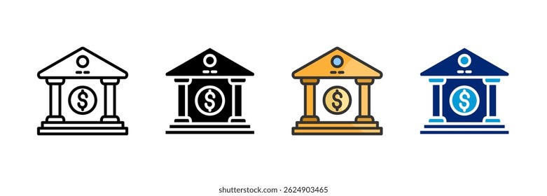 Conjunto de iconos de banco Colección de estilos múltiples