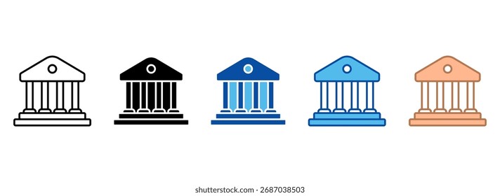Conjunto de iconos de banco Colección de estilos múltiples