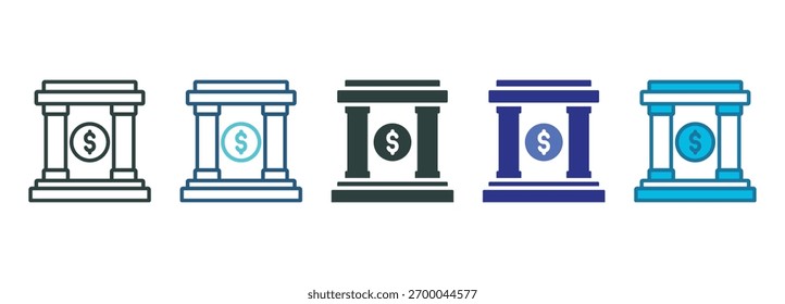 Conjunto de iconos de banco de varios estilos