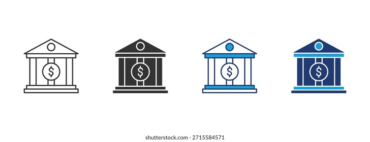 Conjunto de iconos de banco Colección de estilos múltiples
