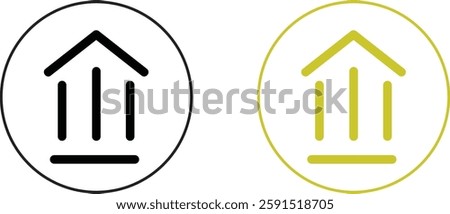 Bank icon set on white, Bank icon, Bank logo, Ban sing, Bank symbol