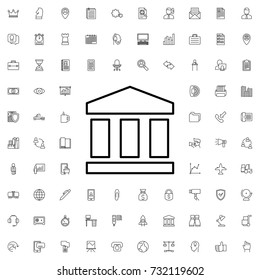 Bank icon. set of outline company icons.