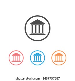 Bank icon set symbol on white background.  Vector illustration