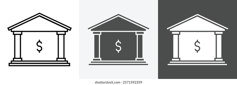 Bank icon set vector art