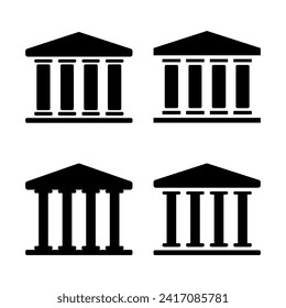 Bank icon set. Vector graphic illustration. Suitable for website design, logo, app, template, and ui.
