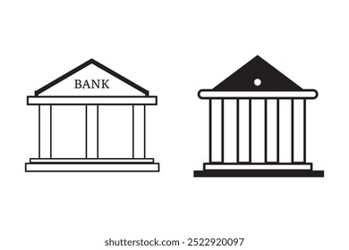 Conjunto de iconos de banco. Vector ilustración gráfica. Conveniente para el diseño del Sitio web, logotipo, App, Plantilla.
