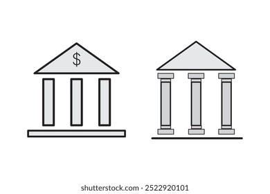 Banksymbolsatz. Vektorgrafik. Geeignet für Website-Design, Logo, App, Vorlage.