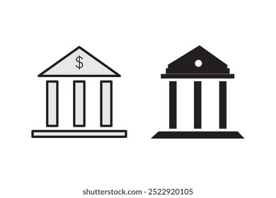 Conjunto de iconos de banco. Vector ilustración gráfica. Conveniente para el diseño del Sitio web, logotipo, App, Plantilla.