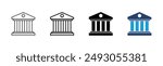 Bank icon set. bank vector icon, museum, university