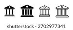 Bank icon set. bank vector icon, museum, university