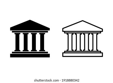 Bank icon set. bank vector icon, museum, university