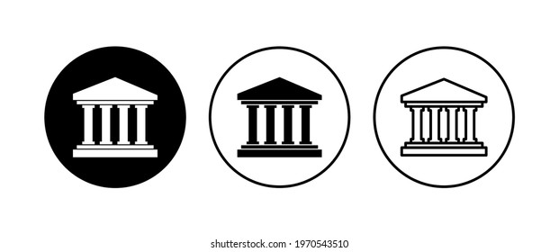 Bank icon set. bank vector icon, museum, university