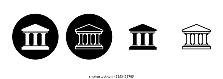 Bank icon set. bank vector icon, museum, university