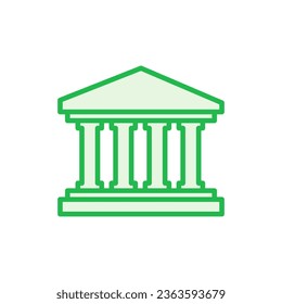 Juego de iconos de banco. icono del vector de banco, museo, universidad