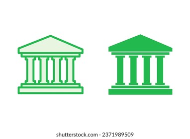 Bank icon set. bank vector icon, museum, university