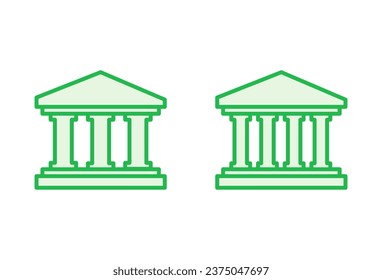 Bank icon set. bank vector icon, museum, university