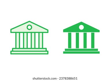Juego de iconos de banco. icono del vector de banco, museo, universidad