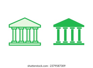 Juego de iconos de banco. icono del vector de banco, museo, universidad
