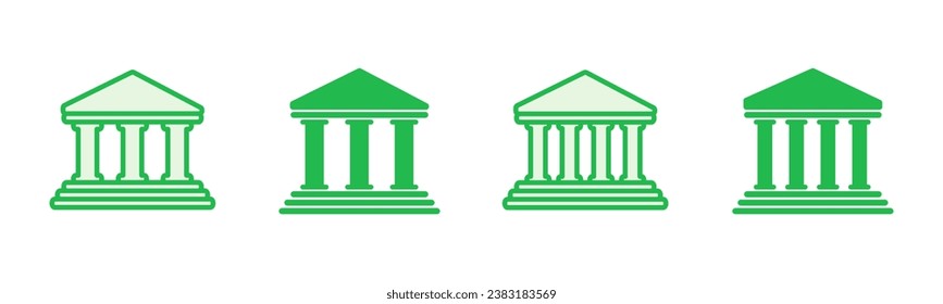 Bank icon set. bank vector icon, museum, university