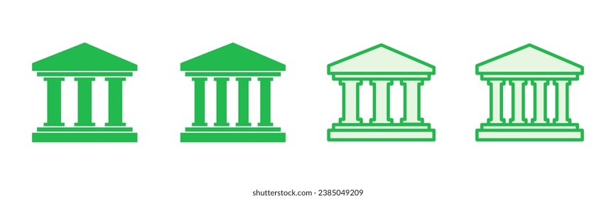 Bank icon set. bank vector icon, museum, university