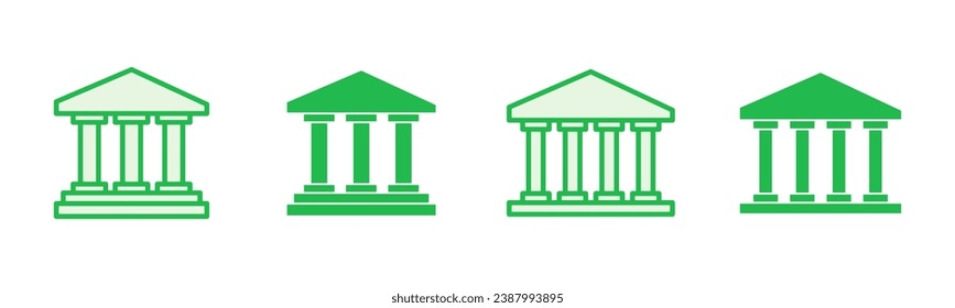 Bank icon set. bank vector icon, museum, university