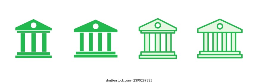 Bank icon set. bank vector icon, museum, university