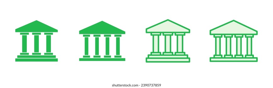 Bank icon set. bank vector icon, museum, university