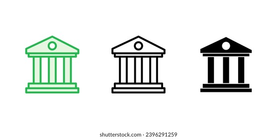 Bank icon set. bank vector icon, museum, university